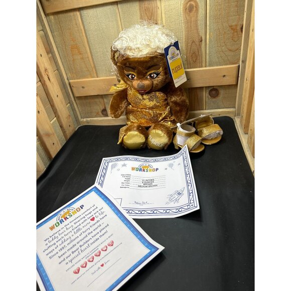 RuPaul Build-A-Bear Workshop Teddy Bear With Gold Dress & Shoes - Picture 6 of 8